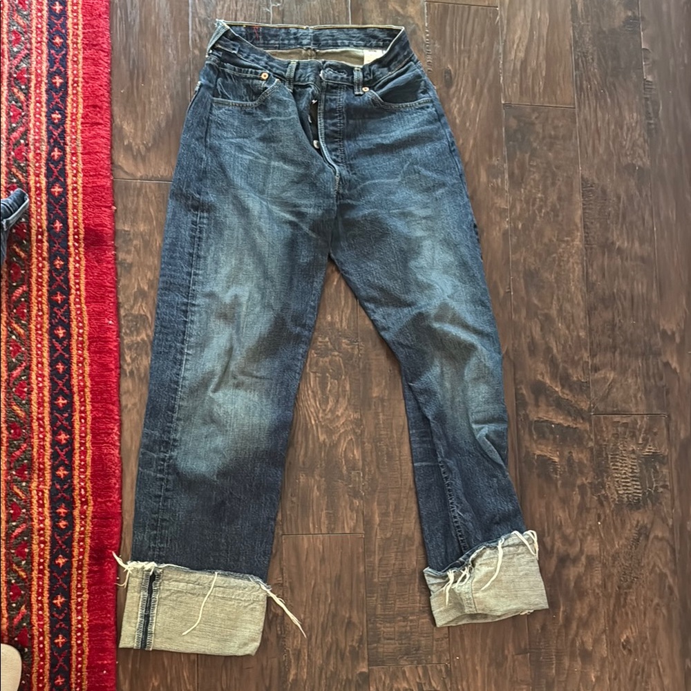 Dark Wash Cuffed Jeans - Classic Denim